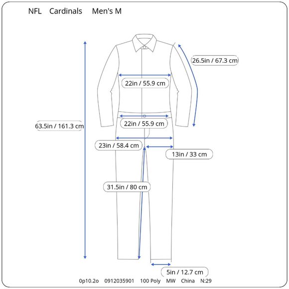 NFL Team Apparel Arizona Cardinals Mens Pajamas M Football Unionsuit Soft Fleece - Picture 9 of 9